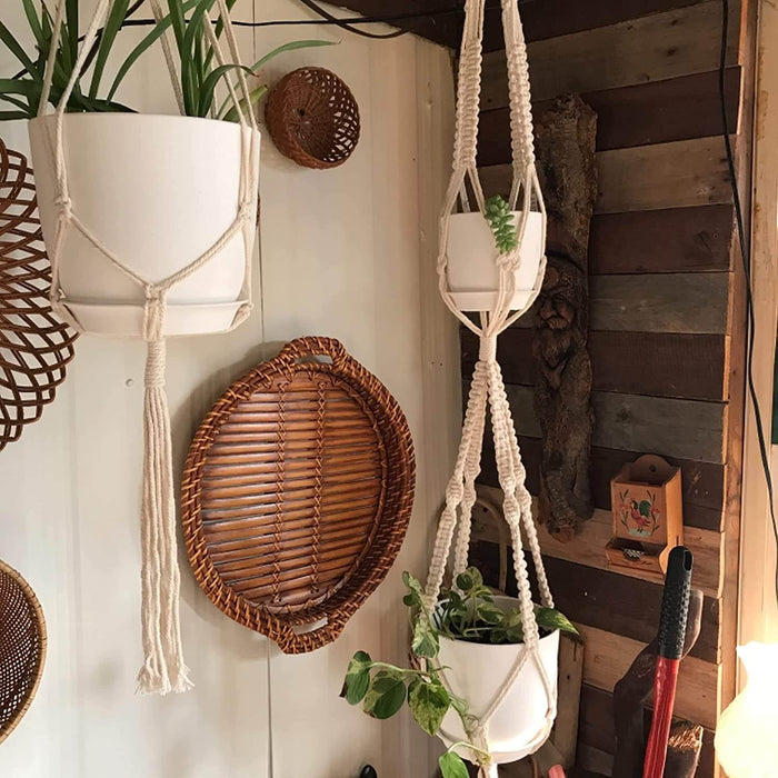 flower pot suspended with a rope in each size