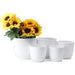 modern white plastic flower plant pot set of 5