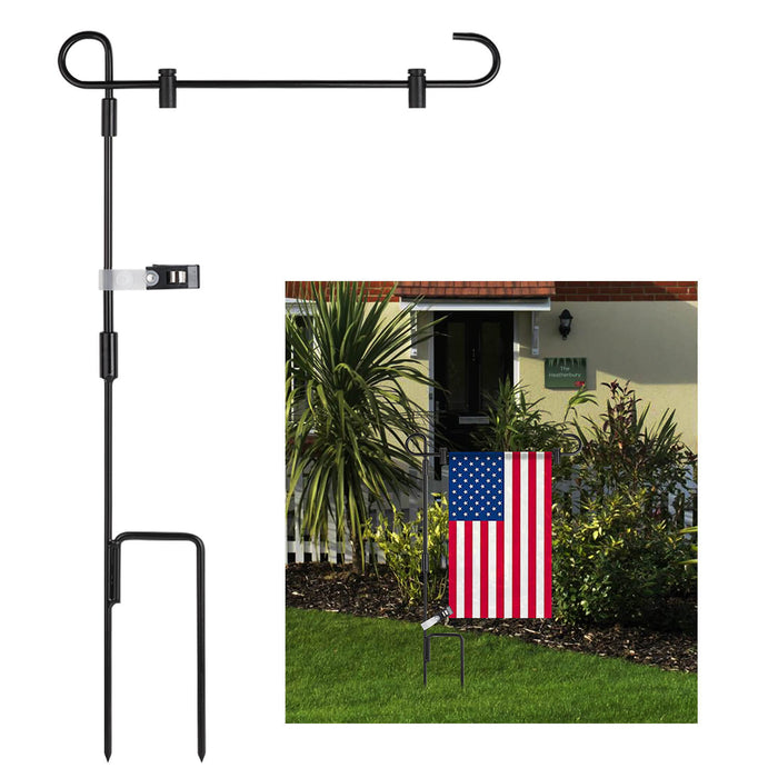 black garden iron flag stand hold apply for American flag Halloween flag welcome flag