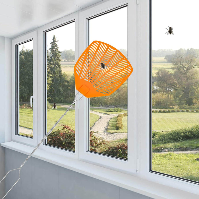 Telescopic Fly Swatter - HUEIYING Fly Swatter for Indoors. Fly Swatter  Heavy Duty - Fly Swatter Manual Household Fly Swatters Multi Pack for