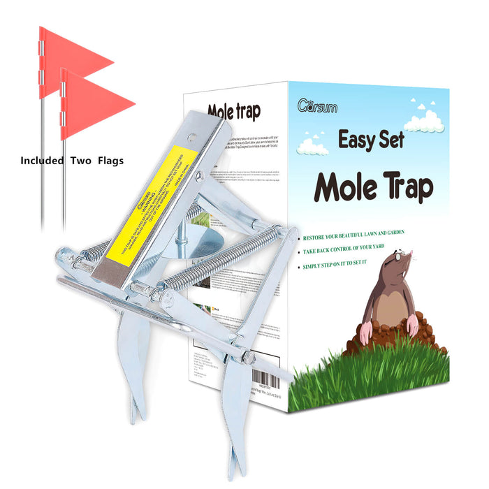  2 Pack Mole Traps That Kill Best, Mole Trap Easy to Set,  Galvanized Steel Scissor Mole Traps for Lawns, Reusable Quick Capture  Gopher Vole Traps Outdoor Use : Patio, Lawn